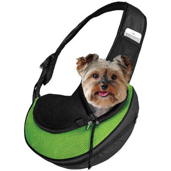 Katziela® Sling Bag Expandible - Transportín de Hombro Frontal para Perros Pequeños, Gato y Cachorros