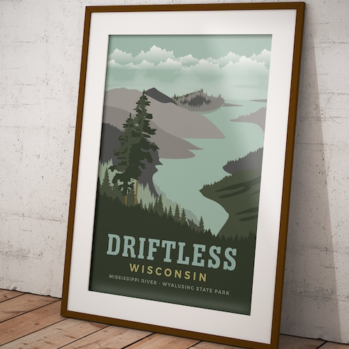Driftless Region Wisconsin Poster Etsy