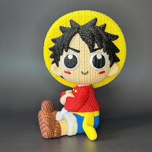 Luffy-Inspired 3D Printed Figure – Handmade One-Piece Art Collectible