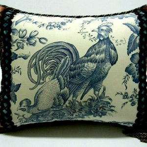 Brunschwig & Fill fabric &quot;Bromley Hall&quot; Bird Toile accent Pillow W/ insert