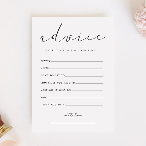 Printable Wedding Advice Cards Marsala Floral Advice for the - Etsy