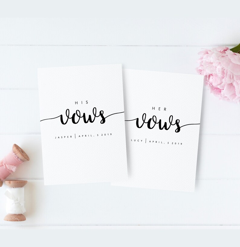 His and Her Wedding Vow Booklets Printable Wedding Vow Book | Etsy España