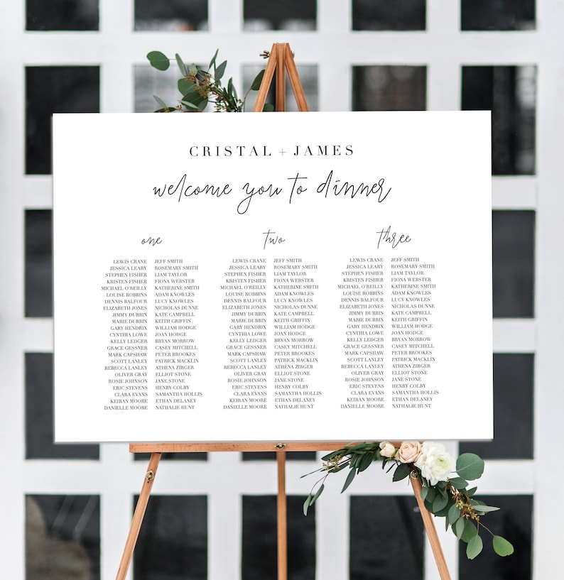 Editable Wedding Seating Chart