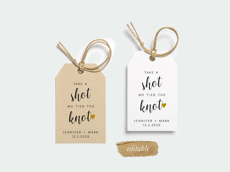 Take a Shot We Tied the Knot Tags Take a Shot Tags Take A Shot Tag Shot Glass Favor Shot Glass Favors Wedding Shot Favor Custom Drink Tags