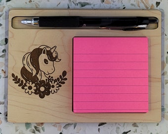 Unicorn Sticky note holder, post-it note holder, sticky note/pen holder