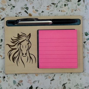 Horse Sticky note holder, post-it note holder, sticky note/pen holder