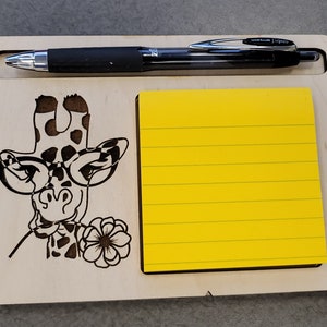 Giraffe Sticky note holder, post-it note holder, sticky note/pen holder