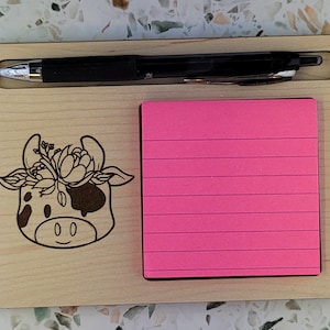 Cow Sticky note holder, post-it note holder, sticky note/pen holder