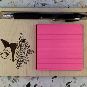 Fox Sticky note holder, post-it note holder, sticky note/pen holder
