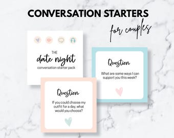 Date Night Table Topics Conversation Cards (Printable -- Instant Download)