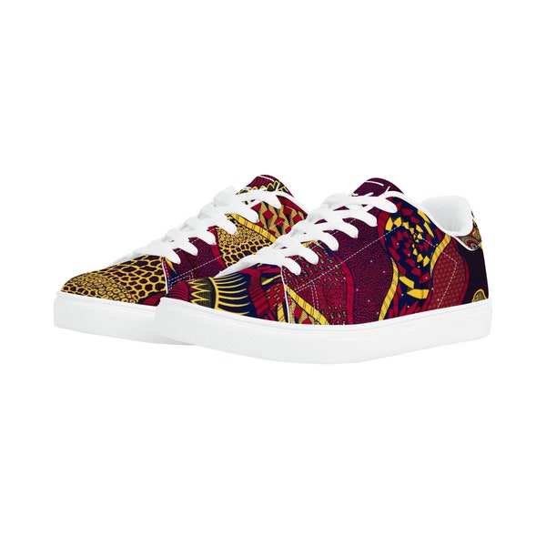 Fred Jo 'African Tapestry' Leather Sneakers | Vibrant High-Tops with Traditional Print