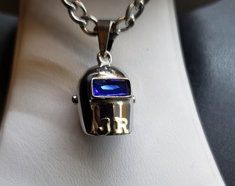 Welder hood charm w/2 gold inicials