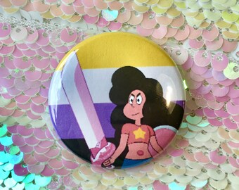 Stevonnie Nonbinary Pride Button