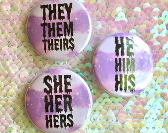 Pastel Goth Pronoun Button