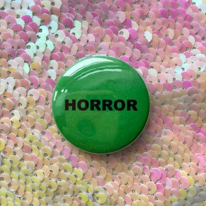 VHS Horror Label Button