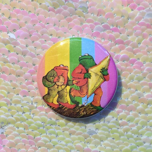 Frog and Toad Gay Pride Button