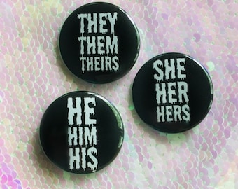 Spooky Pronoun Button