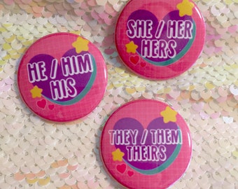 Kawaii Pronoun Button