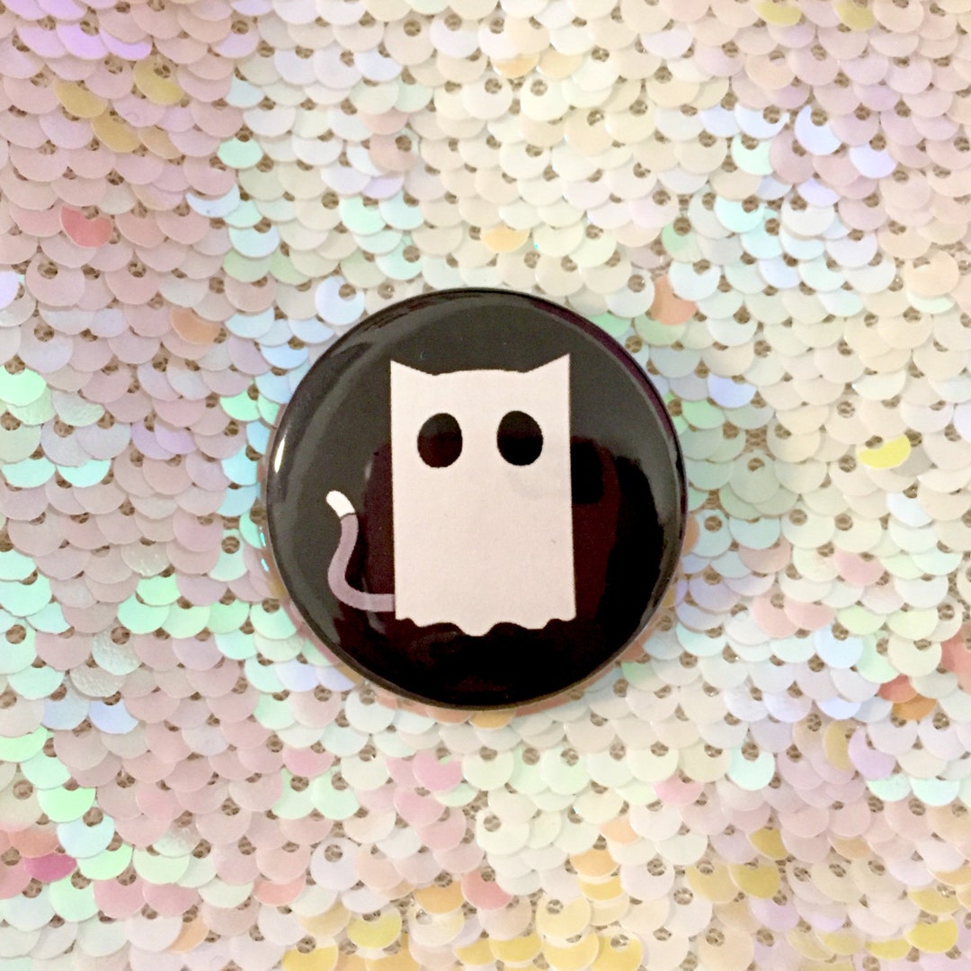 Ghost Kitty Button - Etsy