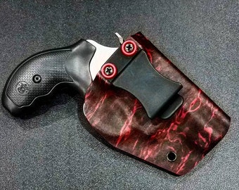 Smith & Wesson Model 60 .357 Magnum Revolver 2.125 Inch Barrel Kydex Holster Right Hand IWB Mossy Oak Elements EMT Red