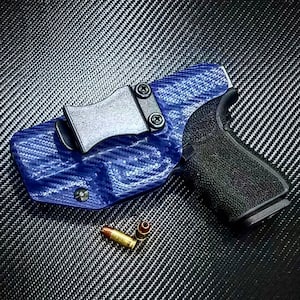 Glock 19 Holster Kydex Right Hand OWB Police Blue Carbon Fiber