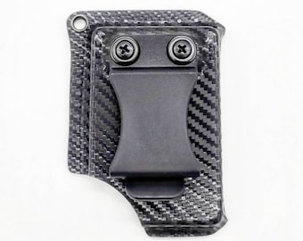 Kydex Wallet - Money Clip - Credit Card Holder - Business Card Holder - Black Carbon Fiber Kydex