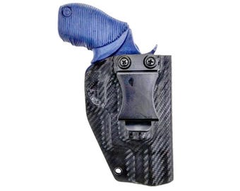 Taurus The Judge Public Defender 4510 5 Round Revolver 2.5 Inch Barrel Black Carbon Fiber Kydex IWB Holster Right Hand 45 Cal / 410