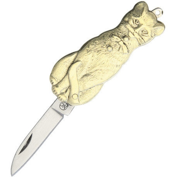 Cat Shaped Pocket Knife - 2.25 Inches Closed - Jewelry Collectible - Novelty - NV320