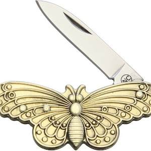 Butterfly Shaped Pocket Knife - 2 Inches Closed - Jewelry Collectible - Novelty - NV318