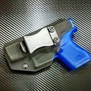 Glock 43 Holster - Tactical Black Kydex - OWB Right Hand - IWB Left Hand - Lightweight Kydex Holster