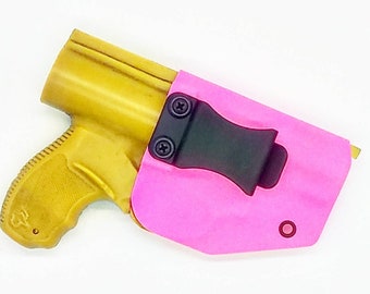 Funda Taurus 856 - Revólver 38 Special - Mano derecha IWB - Mano izquierda OWB - Funda Kydex rosa fuerte