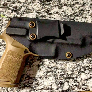 Sig Sauer P320 M17 Holster - Tactical Black Kydex Holster with Coyote Accents - Right Hand IWB - Left Hand OWB