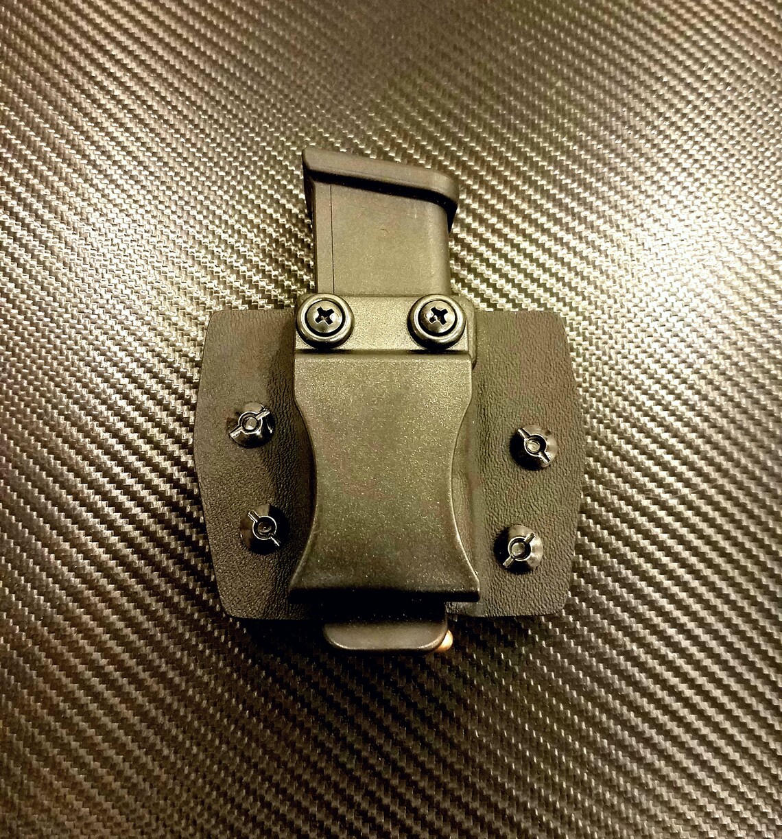 Glock 19 Single Magazine Carrier Carbon Fiber Kydex Mag Holder Etsy