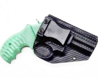 Smith & Wesson Model 686 .357 Magnum Revolver 3 Inch Barrel Kydex Holster - Right Hand IWB - Left Hand OWB - Carbon Fiber Kydex - L Frame
