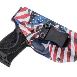 Smith & Wesson MP 2.0 4 Inch Holster - Freedomflage Kydex - Right Hand IWB - Left Hand OWB - American Flag Holster - Red White Blue