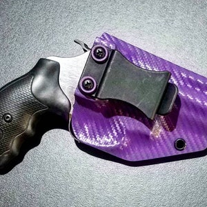 Smith & Wesson Model 60 .357 Magnum Revolver 2 Inch Barrel Kydex Holster Right Hand IWB Purple Carbon Fiber