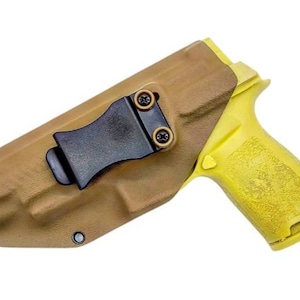 Sig Sauer P320 M17 Holster - Black and Coyote Brown Kydex Holster - Left Hand IWB - Right Hand OWB