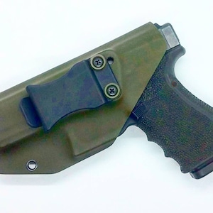 Glock 19 Holster - Right Hand OWB - Left Hand IWB - OD Green Kydex Holster