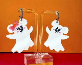 Schattige spookmuisoorbellen | Acryloorbellen | Halloween-oorbellen