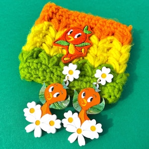Orange Bird Earrings
