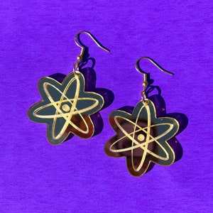 Gold Atomic Earrings
