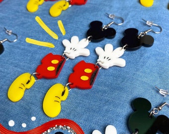 Deconstructed Mouse Earrings |Acrylic Earrings | Laser cut earrings