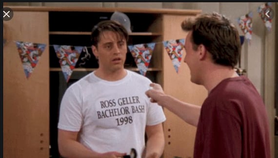Friends T-shirt, Ross Geller Bachelor Bash 1998, Bachelor Tee, Men's T-shirt,  Friends Vintage Tee - Etsy