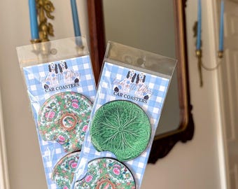 Grandmillennial China Plate Car Coaster Set