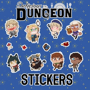 Dungeon Meshi | Delicious in Dungeon Clear Sticker Sheet with Holographic Sparkles