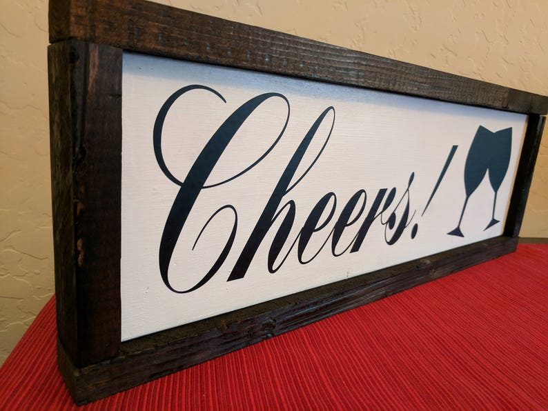 Cheers Sign Cheers Wood Sign Bar Sign Wall Decor Etsy