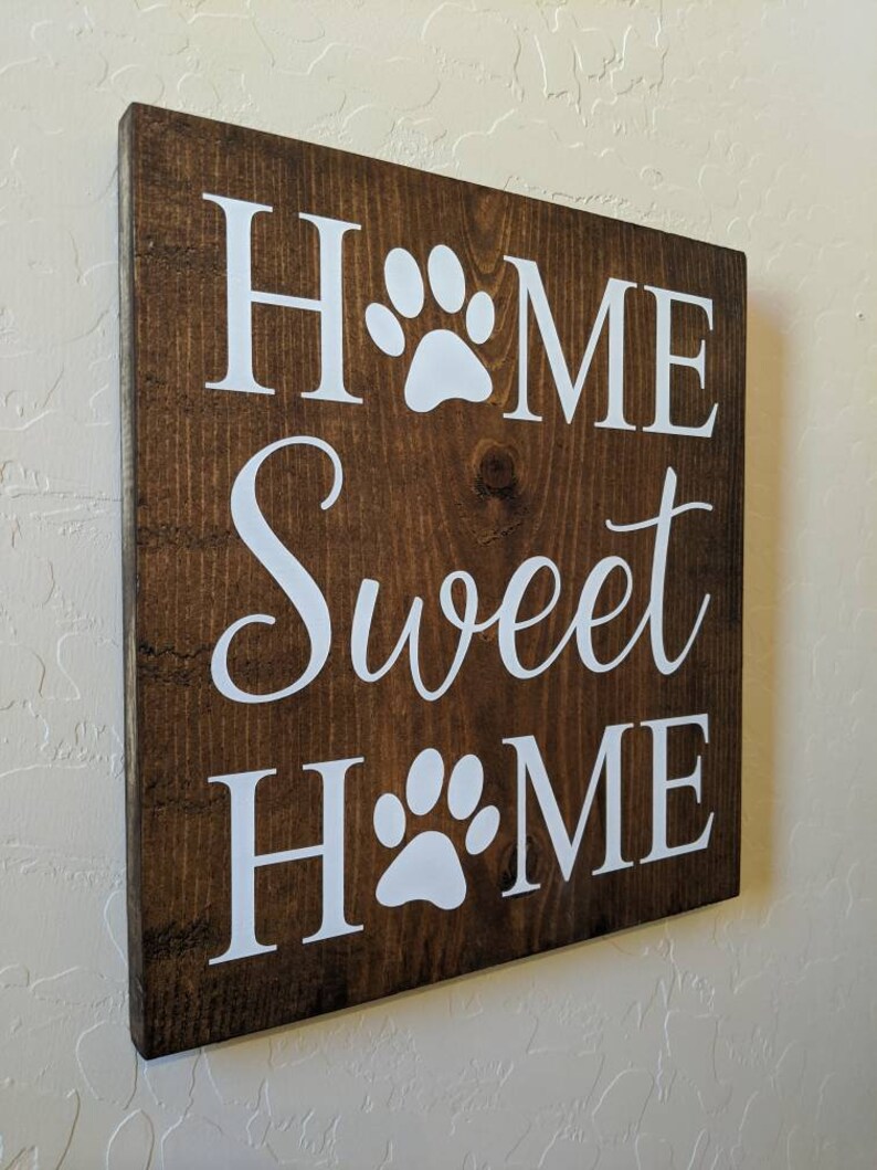 Home Sweet Home Sign Paw Print Sign for Home Dog Sign Cat | Etsy