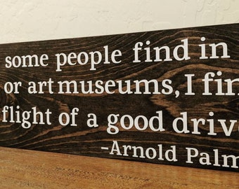 Arnold Palmer Golf Quote Sign - Hand Painted Wood Decor