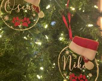 Personalized christmas ornaments- pet name ornaments - Personalized pet ornament