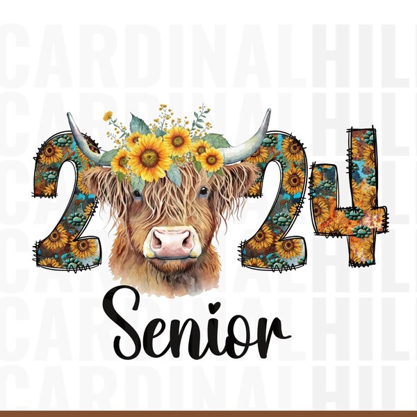 Senior 2024 Cow Png - Etsy Australia